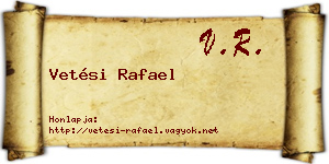Vetési Rafael névjegykártya